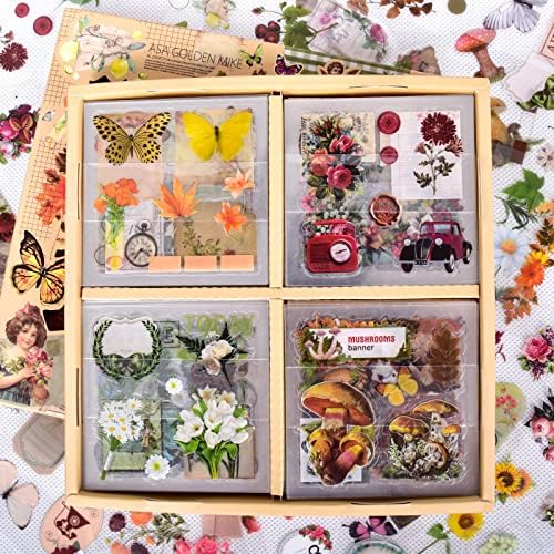 510PCS Plants Floral Scrapbook Stickers Kit Vintage Flower Sticker by DAPUTOU