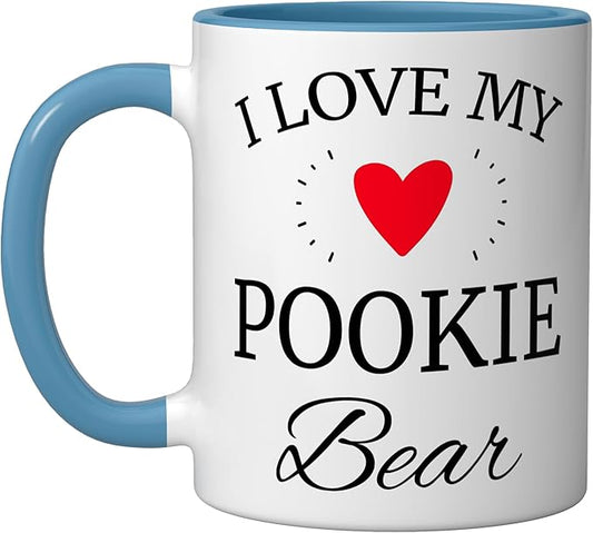 I Love My Pookie Bear Ceramic Mug, Blue/White