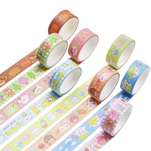 20 Rolls Cute Washi Tape Set Paper Tape Stickers Decorative Washi Tapes for DIY Crafts Handbook Materials Scrapbooking Projects