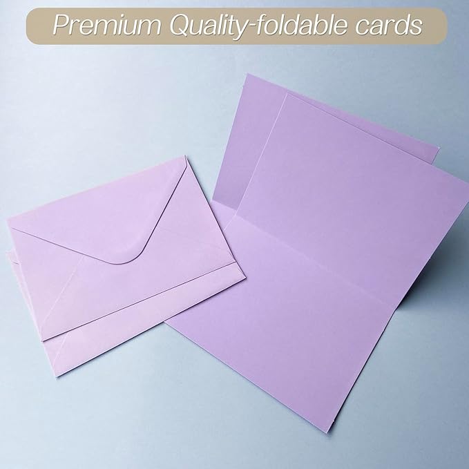 30 Pack Blank cards and envelopes,A7Self-Adhesive Envelopes with aestheticsFold Cards 5x7 for Wedding, GreetingCards, Baby Shower, Letter Mailing.(Dreamy Pastel Tones)