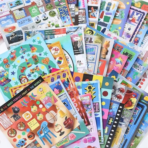 2 in 1 Sticker Book, Cyberpunk Retro Futuristic - Image 4