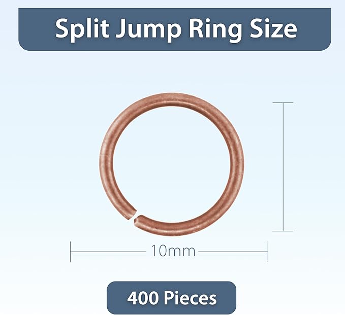 Mandala Crafts Assorted Antique Copper Color Jump Rings Jewelry Findings Metal O Rings for Jewelry Making Supplies - 400 10mm Small Open Jump Rings Kit for Necklace Earring