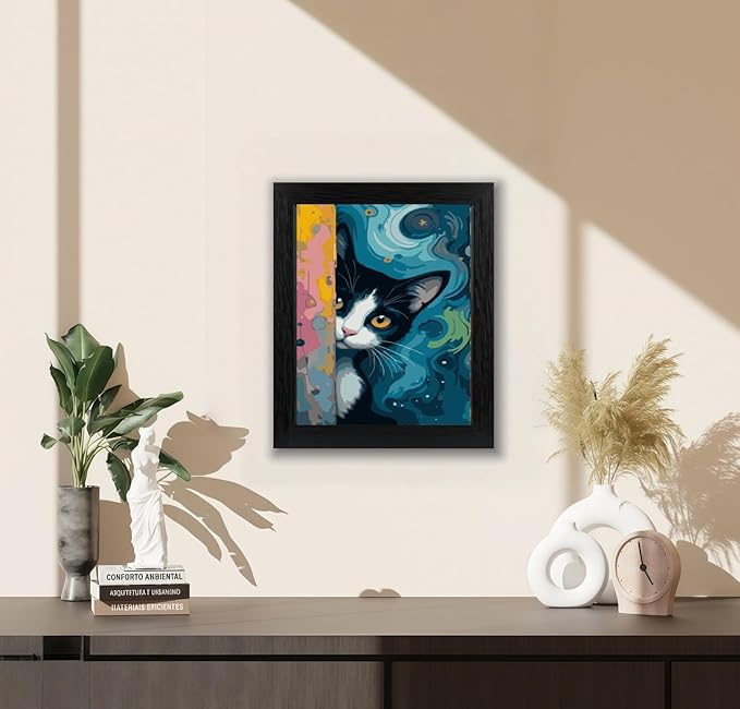BYGFHLYW Cat Paint by Numbers Kit for Adults, Cat Adult Paint by Number Kits On Canvas, DIY Acrylic Oil Number Painting Kits for Beginners, Color by Numbers for Home Wall Decor 12x16Inch
