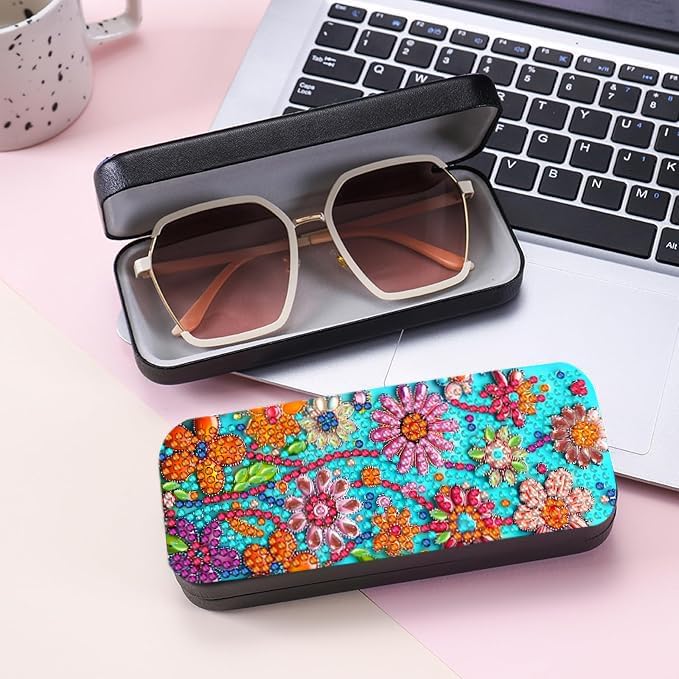 Leatrice 5d Diamond Art Kits for Adults Small Diamond Painting Kit Gem Art Paint by Diamonds Eyeglasses Case Dots DIY for Beginner Women
