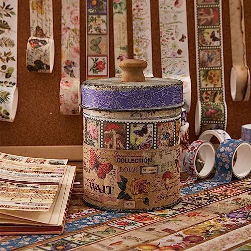 42 Rolls Vintage Washi Tape Set, Floral Letter Butterfly Mushroom Botanical Flower Writable Decorative Tapes for Scrapbooking , Junk Journal Supplies, Bullet Journaling 5-75mm Wide 9.84ft long/Roll - Image 6