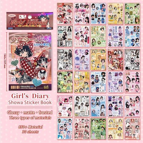 Japanese Sticker Book - 650+ Vintage Aesthetic Stickers for Journaling, Scrapbooking | Glossy, Matte, Frosted Textures | Adult Craft Gift-Prayer Board Supplies-Vision Board Supplies - Image 4