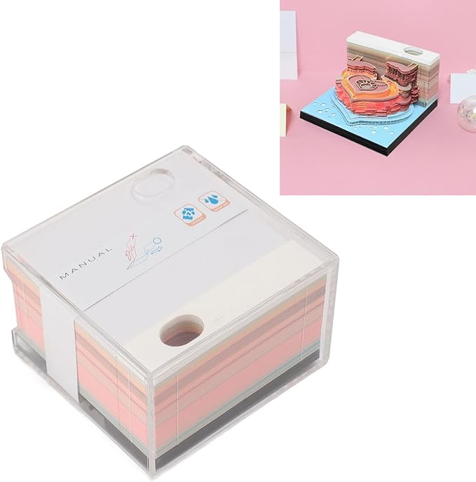 Castle 3D Memo Pad with s, Paper Car Sculp Notepad, DIY Notepad with Pen Holder, Tear Away for Desktop,
