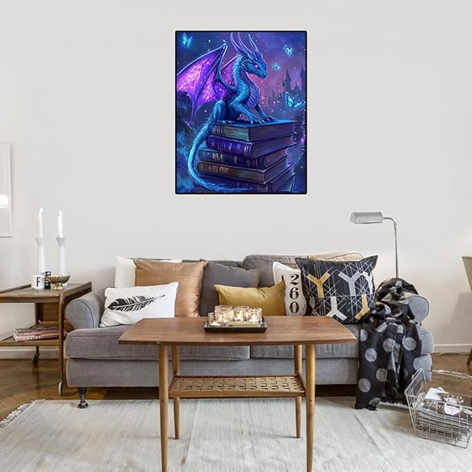 Eterkosu Dargon Book Diamond Art Painting Kits for Adults - DIY 5D Paint with Diamonds Gem Art Painting Kits DIY Starry Round Full Drill Diamond Dots Paintings Adult Crafts