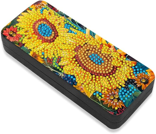 Leatrice 5d Diamond Art Kits for Adults Small Diamond Painting Kit Gem Art Paint by Diamonds Dots Eyeglasses Case DIY for Beginner Women