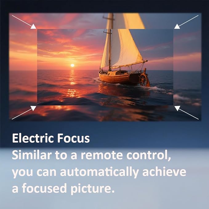 Built-in Stand Projector 1080P 500 ANSI with WiFi and Bluetooth 5.2, Electric Focus/Auto Keystone, 360°Stand, Portable Outdoor Movie Mini Projector for HDMI/USB/Phone/AV/PC(White)