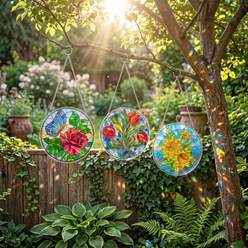 30 Pcs Suncatchers Crafts Kit DIY Paint Art, Stained Glass Painting - Image 5