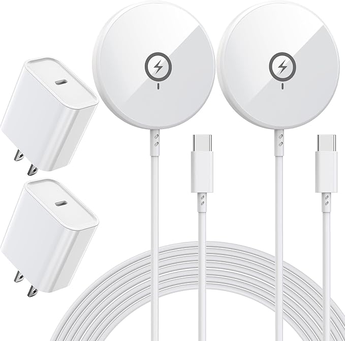 [Apple MFi Certified]iPhone Magnetic Charger,6FT 2Pack Apple Wireless Charger Pad 15W Mag Safe Fast Charging iPhone Flat for iPhoneAir/17 Pro Max/16 Pro Max/15Pro/14/13/12 Series,AirPods3/2/Pro3/Pro 2