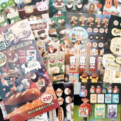 700+ Japanese Stickers for Scrapbook Supplies,25 Sheets Kawaii Japanese Stickers Book,Vintage Showa Korean Sticker for Junk Journal,Journaling,Bullet Journaling,Planner,Notebook,DIY Craft(Fengwu Quji) by MisKepaa