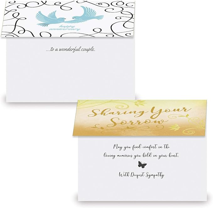 Current Deluxe Foil All Occasion Value Pack - 20 Cards With Envelopes, Celebration, Get Well, Sympathy, Birthday, Anniversary & Thinking of You Variety, Large 5" x 7" Assortment, 10 Design Set