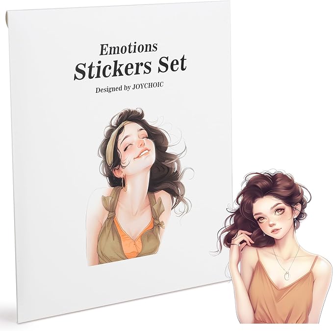 Scrapbook Stickers Set, 84Pcs PET Emotion Stickers for Journaling and Scrapbooking, Junk Journal Supplies, Aesthetic Transparent Materials, Ephemera People Women Ladies Planner DIY Arts Craft