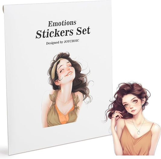 Scrapbook Stickers Set, 84Pcs PET Emotion Stickers for Journaling and Scrapbooking, Junk Journal Supplies, Aesthetic Transparent Materials, Ephemera People Women Ladies Planner DIY Arts Craft