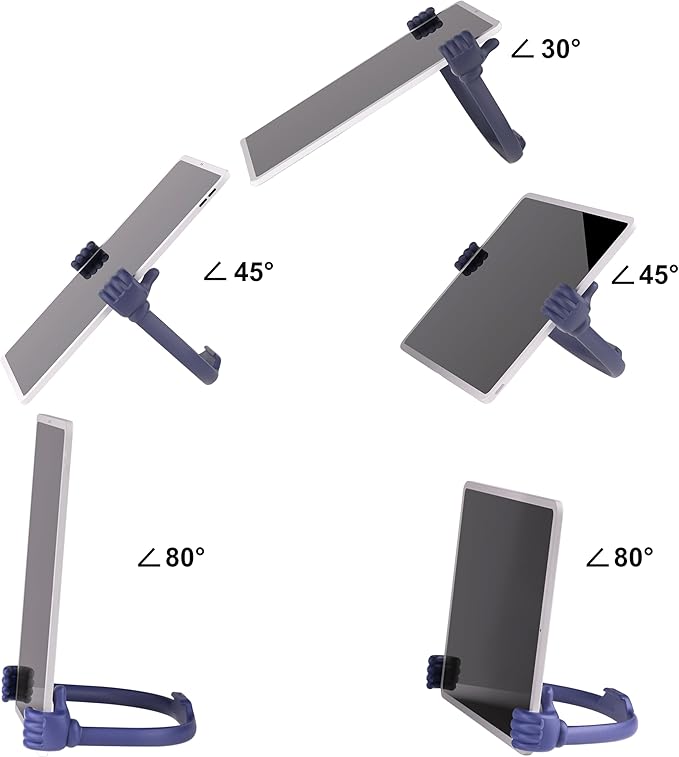 Honsky Adjustable Tablet Stand, Portable Phone Holder for Desk Bed - Multi-Angle Drawing Stand Compatible with All Tablets (Blue Deep &Black)