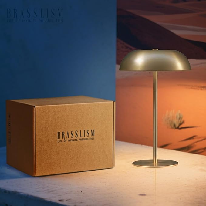 Gold Cordless Table Lamp – Rechargeable Touch Lamp with 3-Color Dimming & Adjustable Height，Battery Powered lamp for Bedside, Bar, Desk, Outdoor Patio,Restaurant, Modern Luxury Decor