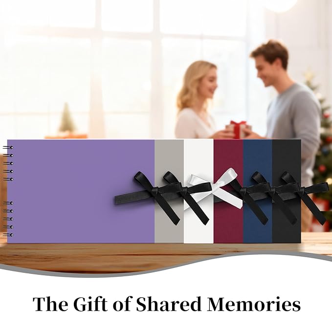 Vienrose Scrapbook Album 80 Pages, DIY Photo Album with Accessories, Black Kraft Paper Memory Book for Wedding, Birthday, Travel, Christmas, Mother’s Day, 11x8 Inches