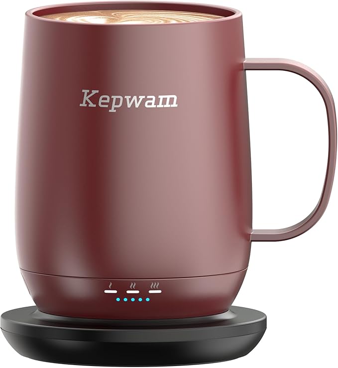 Self Heating Coffee Mug T2, 16oz Smart Heated Coffee Mug, 150 Min Battery Life - Hot up to 149℉ Temperature Control Coffee Mug Warmer, Gifts for Dad Mom (No APP)