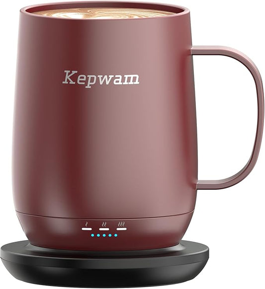 Self Heating Coffee Mug T2, 16oz Smart Heated Coffee Mug, 150 Min Battery Life - Hot up to 149℉ Temperature Control Coffee Mug Warmer, Gifts for Dad Mom (No APP)