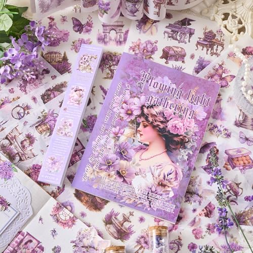 Journaling Sticker Book, 450+ Pre-Cut Vintage Scrapbook Stickers, Junk Journal Supplies, Aesthetic Washi Stickers for Scrapbooking Journaling for Adults, Decorative Ephemera Bullet Planner Arts Craft by Ahmagen