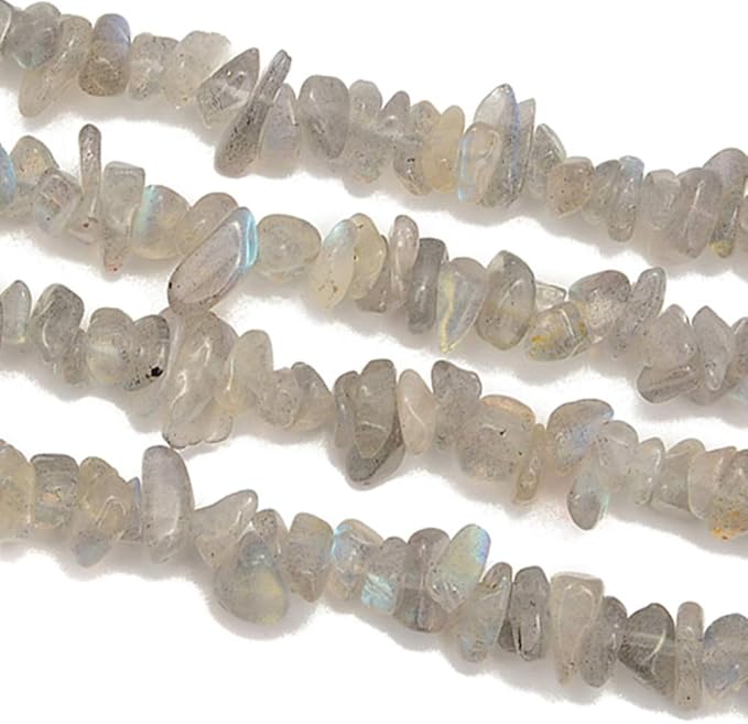 Gemstone Chips Natural Labradorite3-5mm Healing Crystals Waist Bracelets Necklace Kit Irregular Stone DIY Crafts Design Jewelry Making Approxi 32 inch