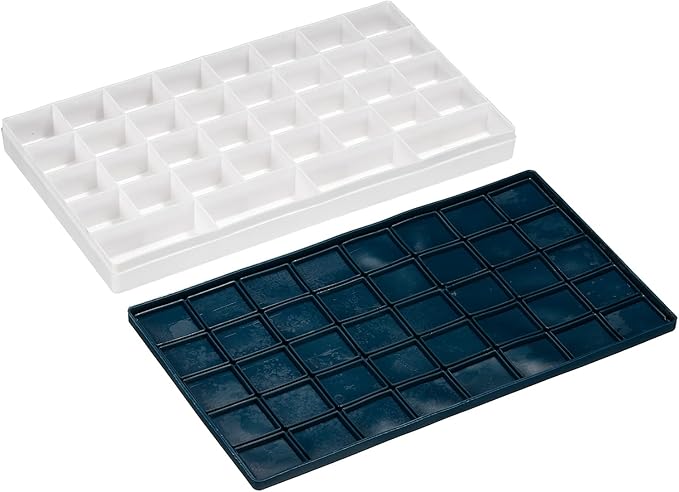 PATIKIL 36 Compartments Paint Palette, 2 Pack Plastic Painting Tray Deep Saver Box Detachable with Soft Cover Art Supplies Storage Organizer for Watercolor Gouache Oil Paint Art