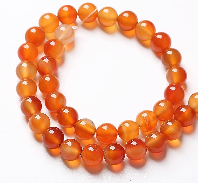 45pcs 8mm Natural Gradient Red Agate Gemstone Beads Round Loose Spacer Beads for Jewelry Making DIY Bracelets Necklaces 15" (8mm, Red Agate)