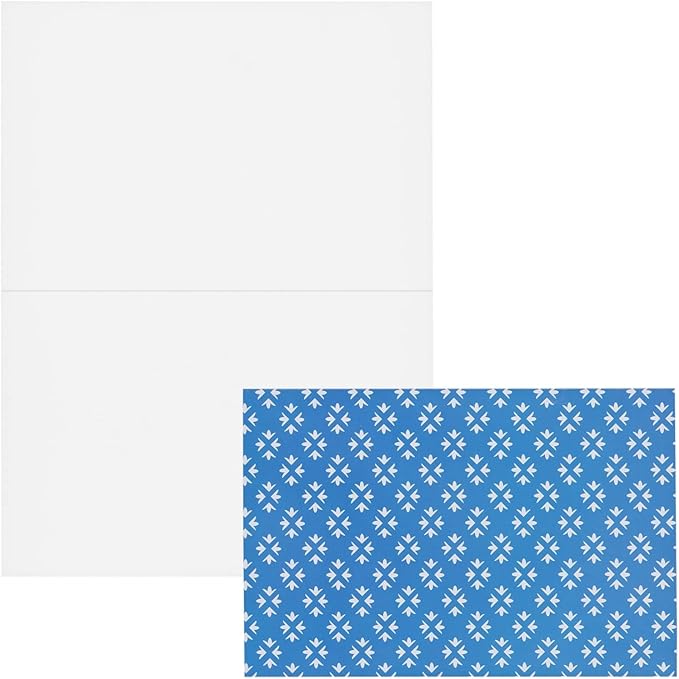BEST PAPER GREETINGS 48 Pack Blue Stationery Notecards and Envelopes Set - 4x6-Inch All Occasion Thank You Notes for Birthdays, Business - 6 Floral Designs (Blank Inside) - Blank Cards And Envelopes