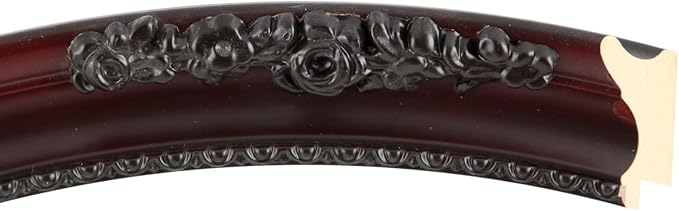 OVALCREST Oval Beveled Wall Mirror for Home Decor - Versailles Style - Rosewood - 24x28 Outside Dimensions