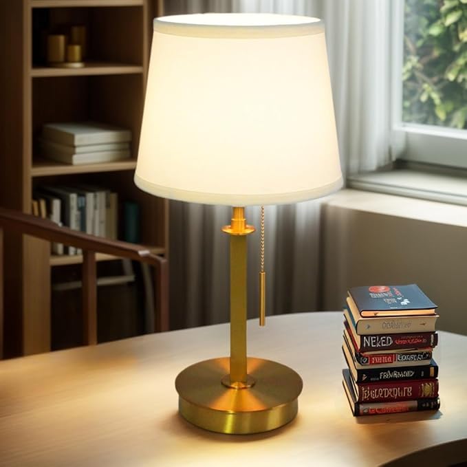 Plug-in LED Table Lamp – Multi-Functional Night Light for Bedroom, Dining Room, Bar, Bedside, Camping, and Balcony – with Lampshade, Modern Minimalist Design（Without Bulb）