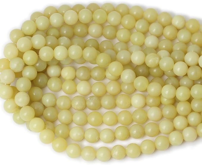 35PCS 10mm Natural Yellow Lemon Jade Gemstone Round Loose Beads for Jewelry Making DIY Findings 1 Strand 15"