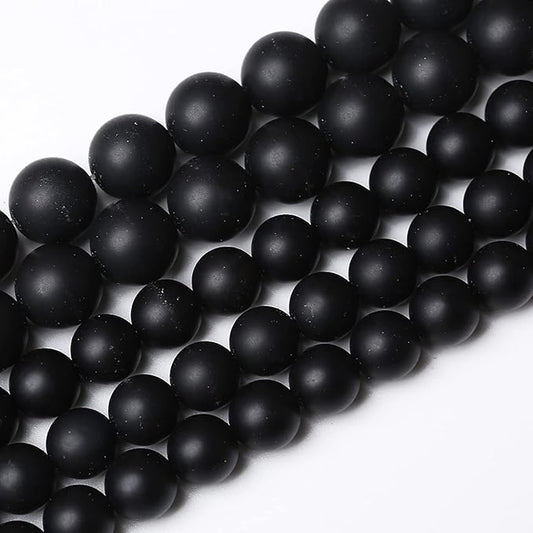 180pcs 4mm Matte Natural Black Agate Onyx Beads Round Loose Beads for Jewelry Making DIY Bracelets 2 Strand 2"