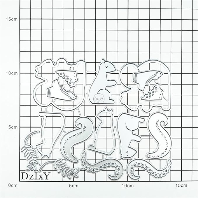 DzIxY Shadow Patchwork Squirrel Leaves Metal Cutting Dies for Card Making Kit Embossing Paper Die Cuts Set Scrapbook Stencils Supplies Machine Templates
