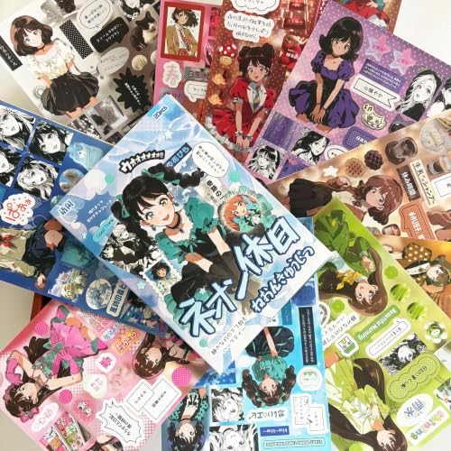 Japanese Sticker Book for Scrapbooking Supplies,Manga Girls Stickers - Image 3