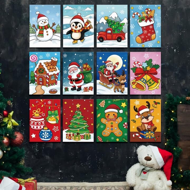 Louise Maelys Christmas Pre Drawn Canvas to Paint for Kids - Image 3