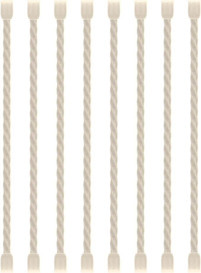 8PCS Silicone Cable Ties 6 Inch Reusable Twist Ties Steel-Core Cable Tie Straps Organizer All Purpose Bendable Cord Tie for Indoor Outdoor Bundling Holding Securing and Wrapping Cables (White)