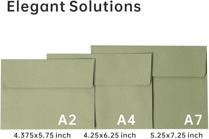 Keketer A7 Sage Green 5x7 Printable Envelopes 50 Pack Self - Seal, for 5x7 Cards, Weddings, Invitations, Baby Shower 5.25 x 7.25 Inches