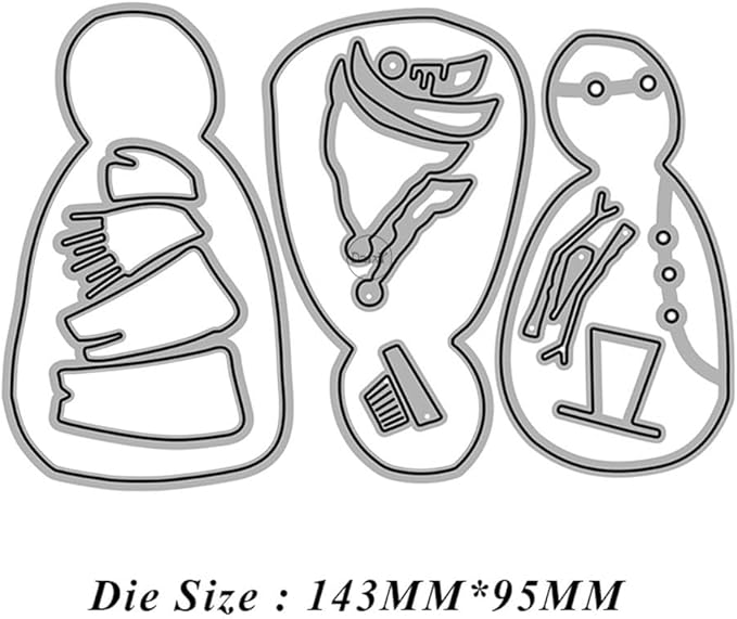 DzIxY Christmas Patchwork Snowman Scarf and Hat Metal Cutting Dies for Card Making Kit Embossing Paper Die Cuts Set Scrapbook Stencils Supplies Machine Templates