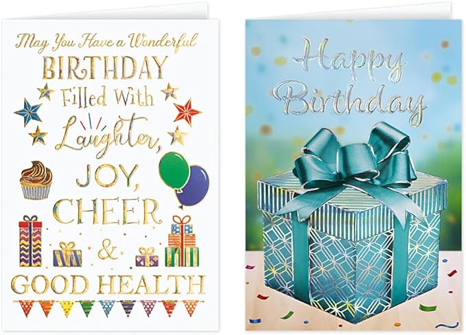 The Gallery Collection - Birthday Cards Assortment Box (35 Cards), Foil & Embossing (Birthday 1)