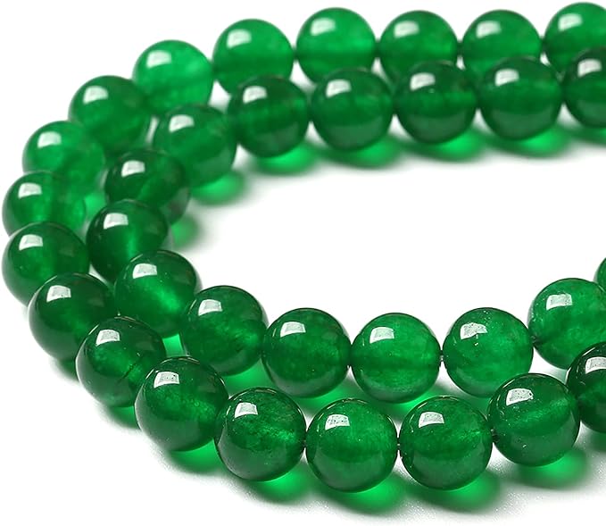 6mm 60pcs Natural Chinese Green Jade Beads Chalcedony Round Loose Gemstone Crystal Energy Healing Power Stone Beads for Jewelry Making DIY Bracelet (6mm, Chinese Green Jade)