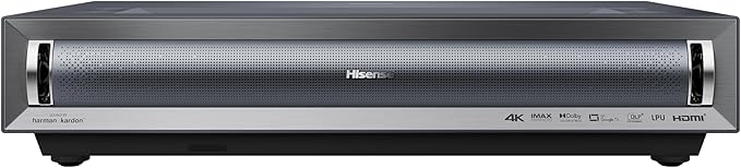 Hisense PX3-PRO Laser Cinema Triple Laser Ultra Short Throw Home Theater Projector, 80"~150", 4K UHD, Dolby Vision & Atmos, HDR10+, IMAX Enhanced, 3000 ANSI Lumens, Google TV