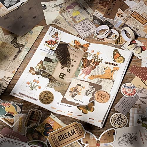 JOYCHOIC Vintage Scrapbooking Supplies Aesthetic Journaling Kit, Scrapbook Large Collection for Bullet Junk Journal, Arts Craft Collage, Beginners, Ephemera - Image 2