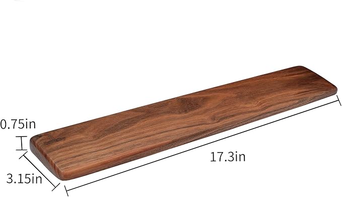 Wooden Keyboard Wrist Rest, Keyboard Wooden Palm Rest，Keyboard Wrist Rest Pad, Walnut Wrist Rest, Solid Wood Mouse Pad Wrist Guard, Wrist Rest Pad, Wrist Pad for Keyboard, (Black Walnut, 17.3in)