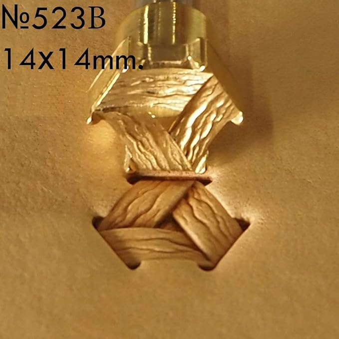 DandS ltd Leather Stamp Tool, Basket Weave, Professional Steel Craft Tool for Leatherworking, Embossing, Carving & Stamping Leather Projects, Belts Wallets & DIY Projects Compatible with Mallet #523B