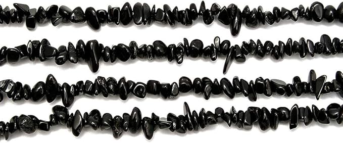 Gemstone Chips Natural Black Tourmaline 3-5mm Healing Crystals Waist Bracelets Necklace Kit Irregular Stone DIY Crafts Design Jewelry Making Approxi 32 inch