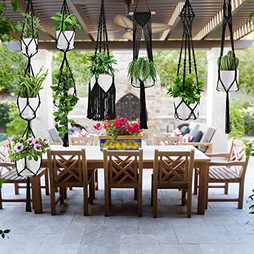 SFENNGPET Macrame Plant Hangers, 6Pack Hanging Planters for Indoor Plants - Image 3