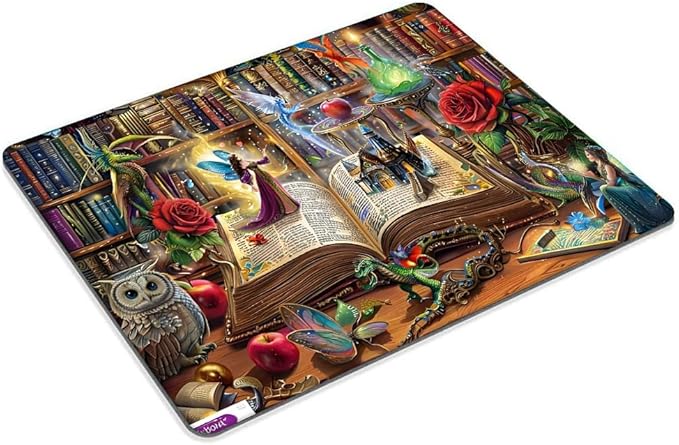 Square Mouse Magic Book,Gaming Mouse Pads for Desk,Soft Computer Waterproof Non-Slip Mouse Mat