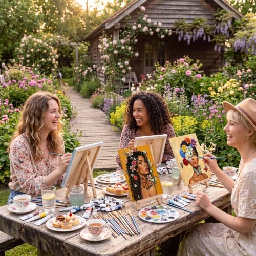 Sherr 36 Pcs Pre Drawn Canvas Painting Kits for Adults Cute Printed to Paint Set 8" x 10" Stretched Panels Artistic Women Theme Painting for DIY Art Sunmmer Date Night Party Favor - Image 5